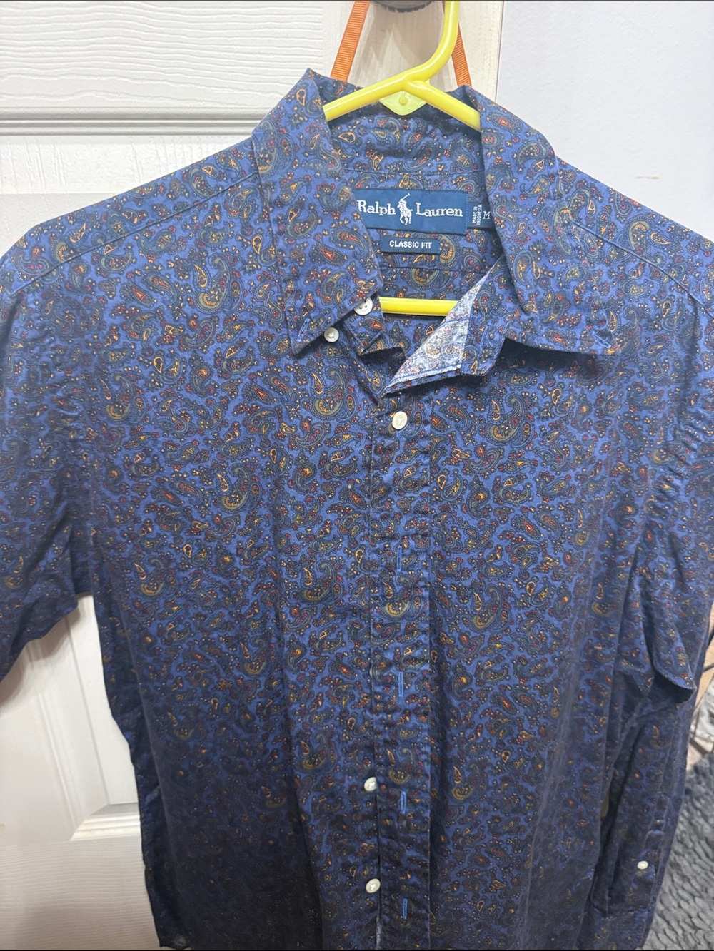 Ralph Lauren Blue Paisley Long Sleeve Button-Down Shirt
